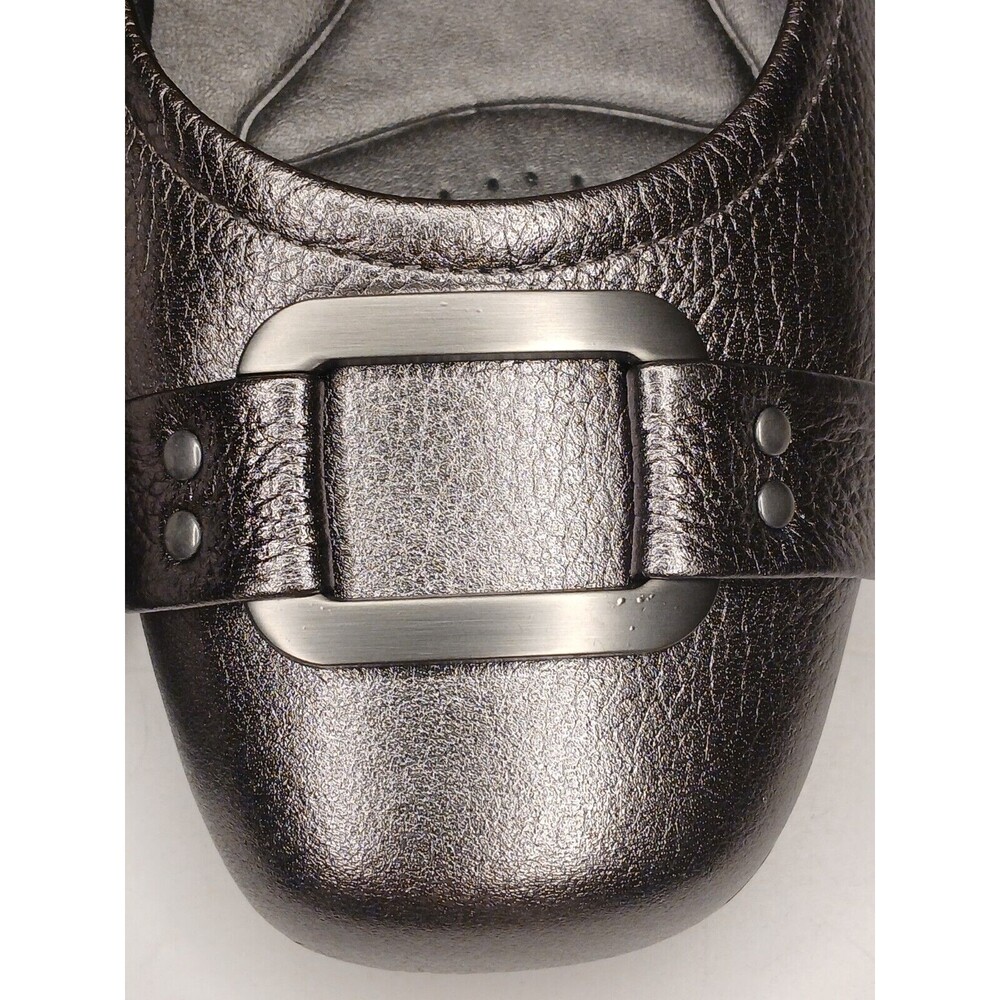 NIB Trotters Sz 10.5 W Sizzle Metallic Leather Metal Buckle Comfort Ballet Flat - Picture 4 of 16